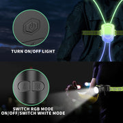 LED Running Lights Outdoor Sports Walking Riding Warning Lighting Vest Night Running Night Fishing Lights(White)