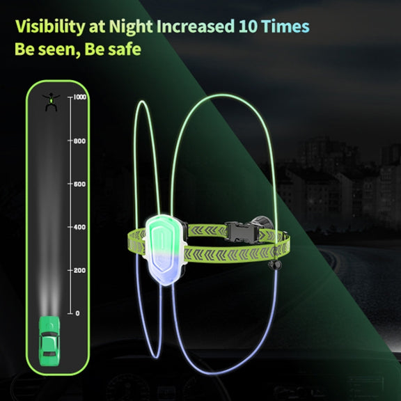 LED Running Lights Outdoor Sports Walking Riding Warning Lighting Vest Night Running Night Fishing Lights(White)