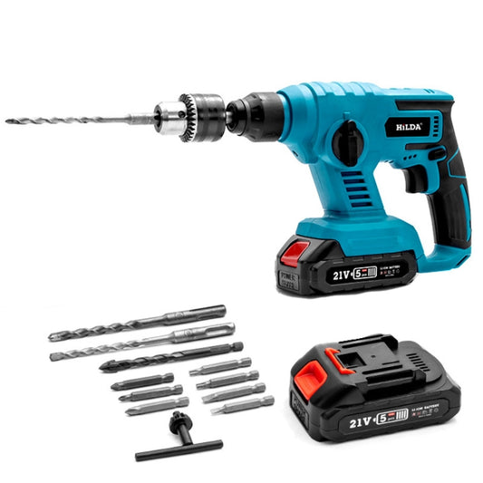 HILDA 12pcs /Set Li-Ion Power Hammer Electrical Impact Drill, Model: 1 Battery+1 Charger US Plug - free shipping - PMC Jewellery - Order now!