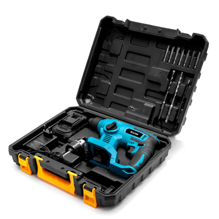 HILDA 12pcs /Set Li-Ion Power Hammer Electrical Impact Drill, Model: 2 Battery+1 Charger US Plug - free shipping - PMc TechLife - Order now!