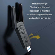 1300Mbps Wireless Network Card Gigabit Dual Band 5G Driverless Computer USB Network Card, Scope: 1300m