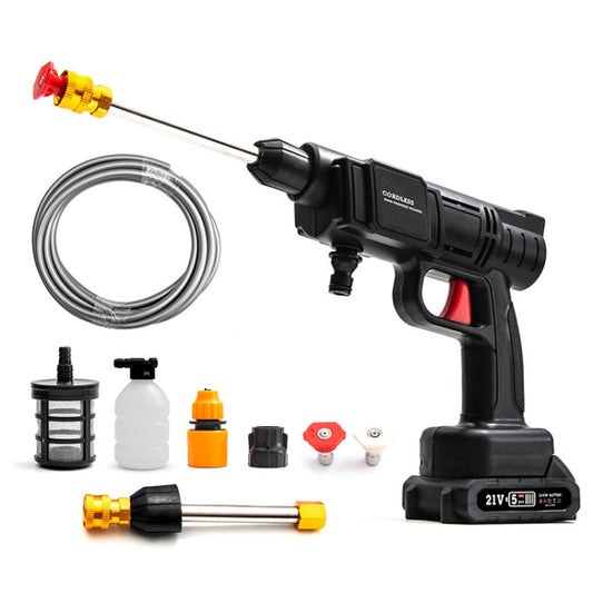 HILDA 21V High Pressure Water Torch Lithium Car Washer Plastic Package, Model: EU Plug + 1 Battery - free shipping - PMC Jewellery - Order now!
