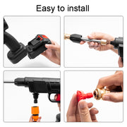 HILDA 21V High Pressure Water Torch Lithium Car Washer Plastic Package, Model: EU Plug + 1 Battery