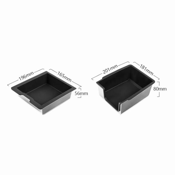 For Tesla Model 3 / Y Silicone Double Layer Storage Small Ice Box, Style: Rear Center No Separation (Black)