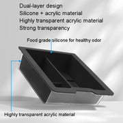 For Tesla Model 3 / Y Silicone Double Layer Storage Small Ice Box, Style: Rear Center No Separation (Black)