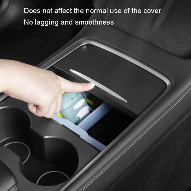 For Tesla Model 3 / Y Silicone Double Layer Storage Small Ice Box, Style: Rear Center No Separation (Black)