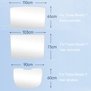 4pcs /Set For Tesla Model Y Ice Crystal Sunshade Car Roof Front And Rear Sunroof Shade(Beige)