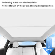3pcs /Set For Tesla Model Y Ice Crystal Sunshade Car Roof Front And Rear Sunroof Shade(Beige)