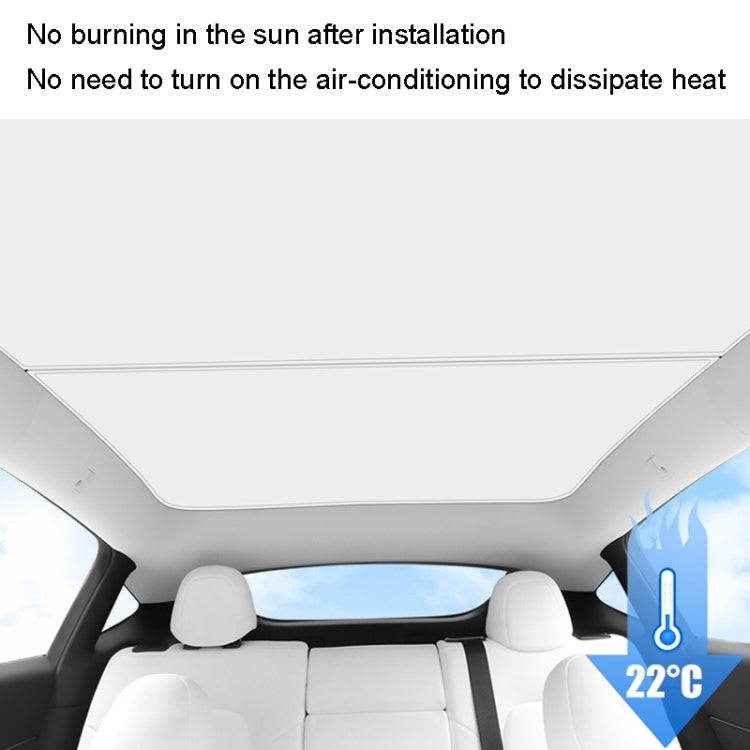 4pcs /Set For Tesla Model Y Ice Crystal Sunshade Car Roof Front And Rear Sunroof Shade(Beige)
