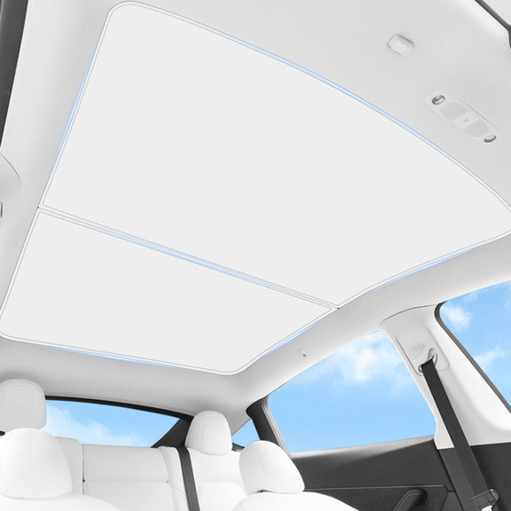 4pcs /Set For Tesla Model Y Ice Crystal Sunshade Car Roof Front And Rear Sunroof Shade(Beige)