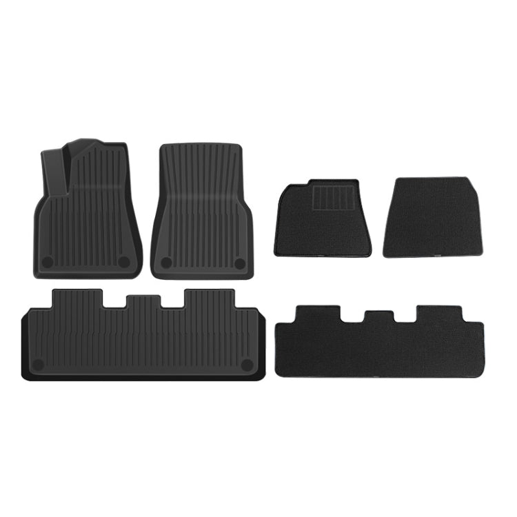 6pcs /Set For Tesla Model Y Double Layer TPE Injection Car Foot Mats Interior Accessories - Seat Accessories by PMC TechLife | Online Shopping South Africa | PMC TechLife | Buy Now Pay Later Mobicred