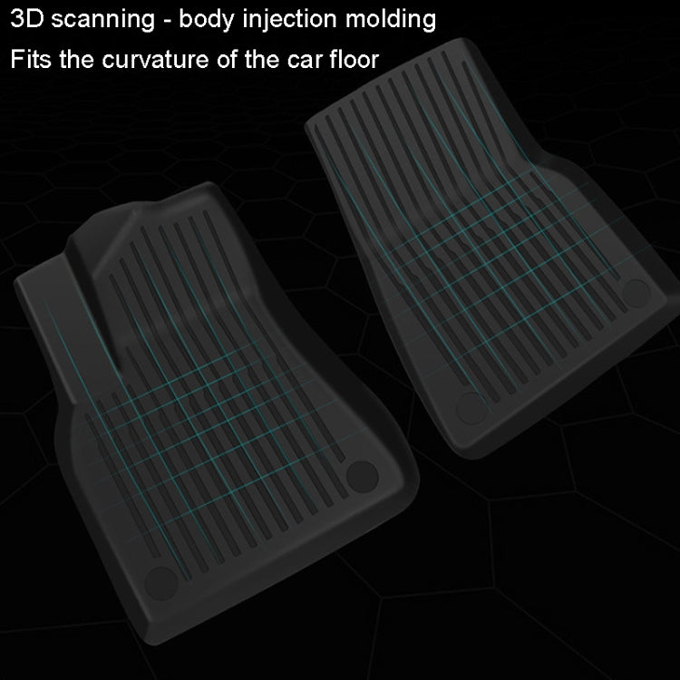 6pcs /Set For Tesla Model Y Double Layer TPE Injection Car Foot Mats Interior Accessories