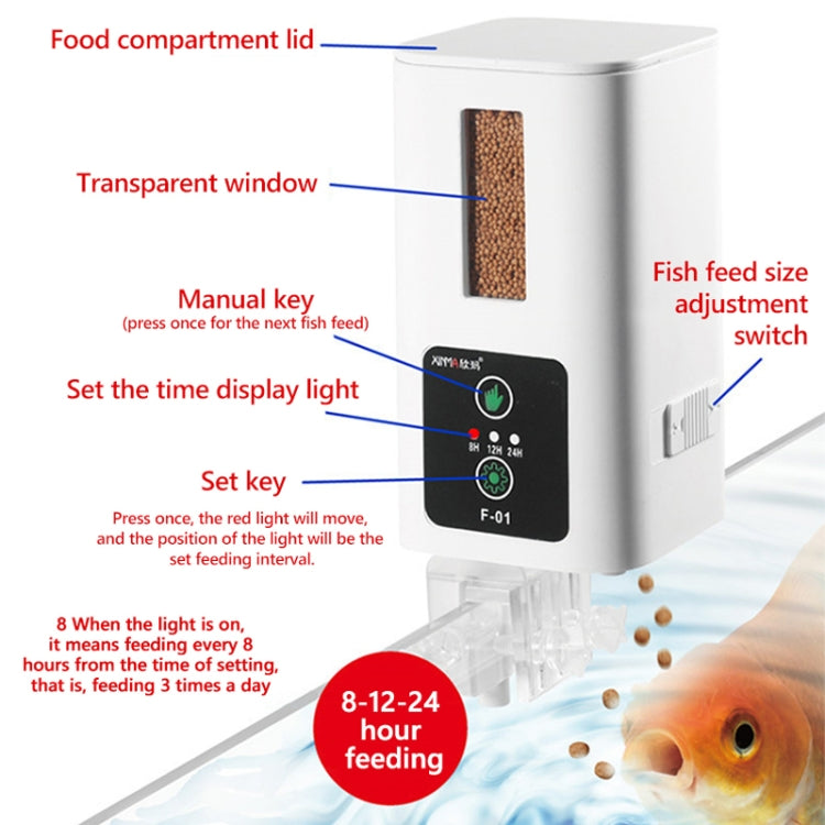 XINMA F-01 400ml Fish Tank Automatic Feeding Device Aquarium Intelligente Timing High-capacity Fish Feeder - Feeders by XINMA | Online Shopping South Africa | PMC Jewellery | Buy Now Pay Later Mobicred