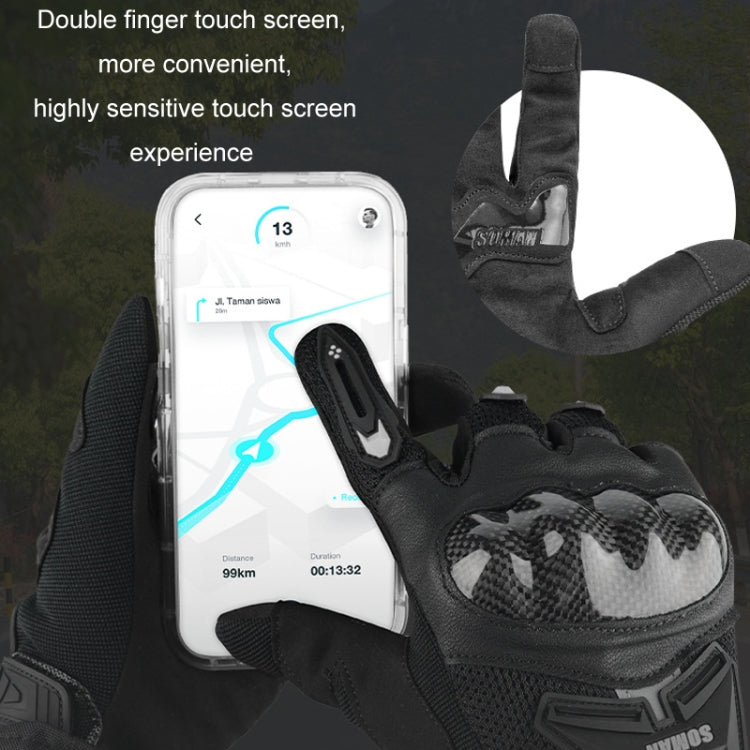 SOMAN Motorcycle Riding Anti-fall Breathable Anti-slip Carbon Fiber Gloves, Size: M(Black) - free shipping - PMC TechLife - Order now!