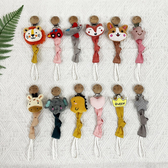 Animal Head Pacifier Chain Newborn Pacifier Clip, Style: Rabbit