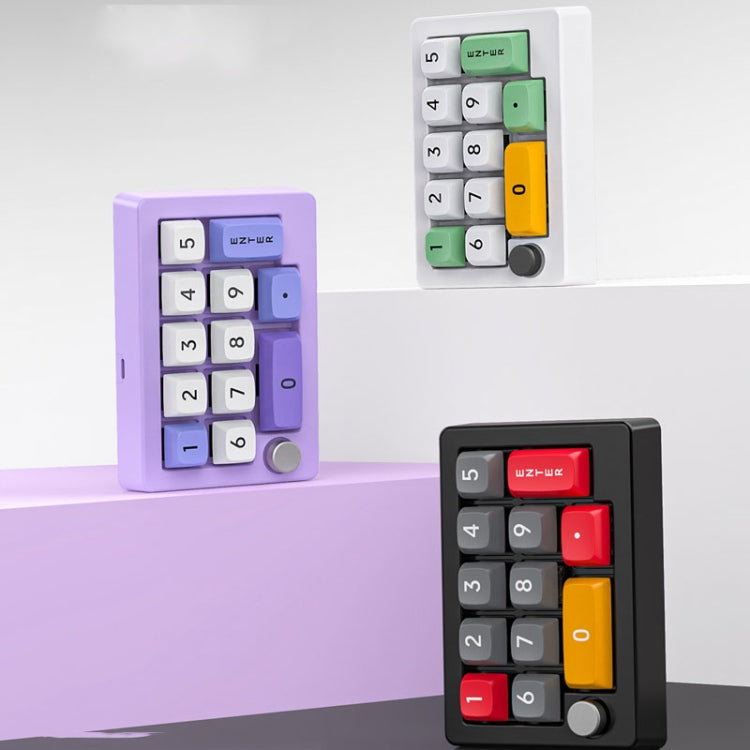MKESPN 13 Keys RGB Multi-Function Macro Programming Mechanical Keypad Wired With Knob Keyboard(White)