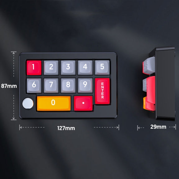 MKESPN 13 Keys RGB Multi-Function Macro Programming Mechanical Keypad Wired With Knob Keyboard(White)