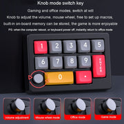 MKESPN 13 Keys RGB Multi-Function Macro Programming Mechanical Keypad Wired With Knob Keyboard(White)