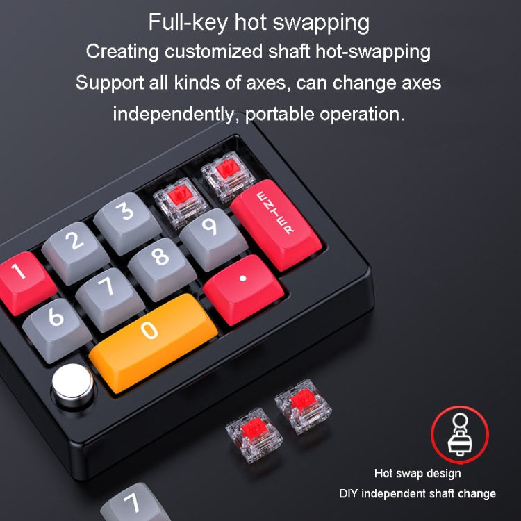 MKESPN 13 Keys RGB Multi-Function Macro Programming Mechanical Keypad Wired With Knob Keyboard(White)