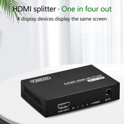 FJGEAR FJ-SM4K104 HD Audio/Video Splitter HDMI 1 In 4 Splitter(EU Plug)