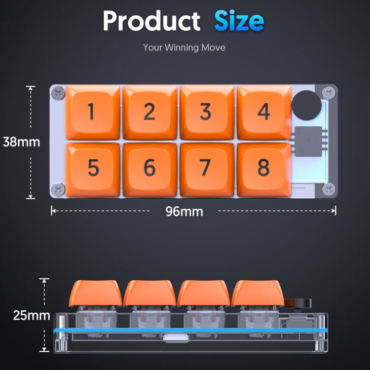 MKESPN Shortcut Macro Defined Wired Samll Keypad Single Handed Gaming Keyboard(Transparent) - Mini Keyboard by MKESPN | Online Shopping South Africa | PMC TechLife | Buy Now Pay Later Mobicred