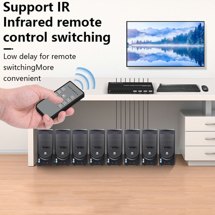 FJGEAR FJ-U804 8 In 4 Out USB2.0 Sharing Switch Extender - free shipping - PMC Jewellery - Order now!