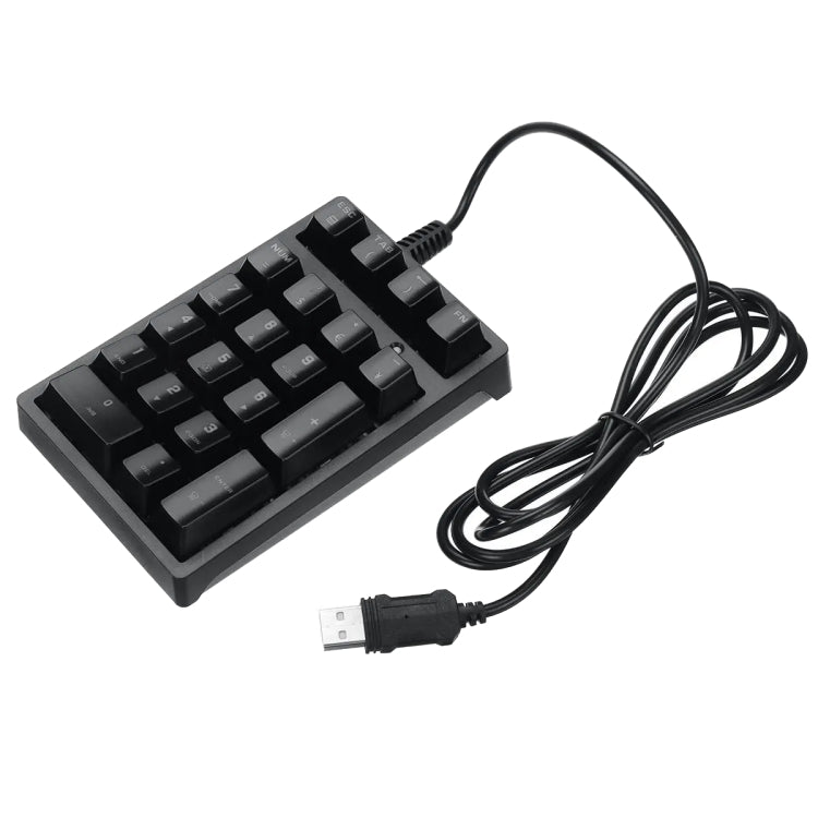 198I K21 Wired Mechanical Dightal Keyboard Multifunction Button RGB Backlight Office Keypad(Black) - free shipping - PMC Jewellery - Order now!