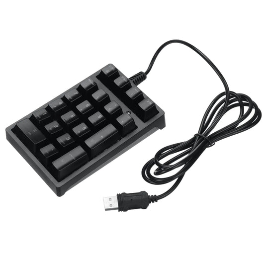 198I K21 Wired Mechanical Dightal Keyboard Multifunction Button RGB Backlight Office Keypad(Black) - free shipping - PMC Jewellery - Order now!