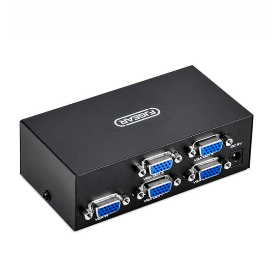 FJGEAR FJ-2004 VGA Splitter 1 In 4 Out Computer Vedio Output Splitter, EU Plug - free shipping - PMC Jewellery - Order now!