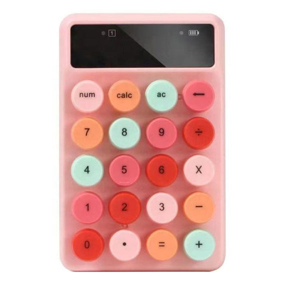 Q3 2.4G Mini Wireless Office Digital Keyboard Cash Register Financial Accounting Password Keypad(Pink)