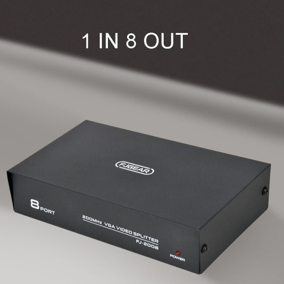 FJGEAR FJ-2008 VGA Splitter 1 In 8 Out Computer Vedio Output Splitter, EU Plug