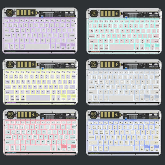 Transparent Lighting Bluetooth Keyboard 10 Inch Wireless Silent Keypad(White)