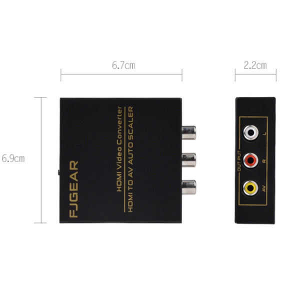 FJGEAR FJ-HA1308 HDMI To AV Converter Support NTSC PAL With Auto Screen Scaling