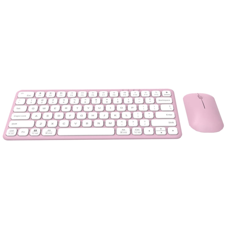 B087 2.4G Portable 78 Keys Dual Mode Wireless Bluetooth Keyboard And Mouse, Style: Keyboard Mouse Set Pink - free shipping - PMC Jewellery - Order now!
