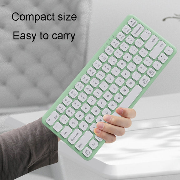 B087 2.4G Portable 78 Keys Dual Mode Wireless Bluetooth Keyboard And Mouse, Style: Keyboard Mouse Set Green