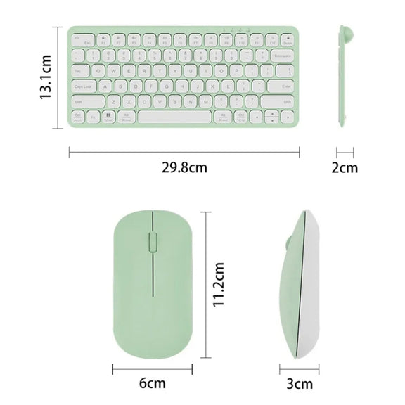 B087 2.4G Portable 78 Keys Dual Mode Wireless Bluetooth Keyboard And Mouse, Style: Keyboard Mouse Set Pink