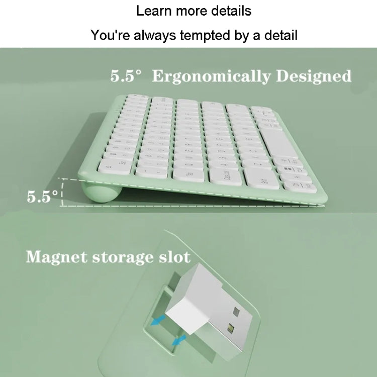 B087 2.4G Portable 78 Keys Dual Mode Wireless Bluetooth Keyboard And Mouse, Style: Keyboard Mouse Set Pink