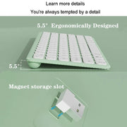 B087 2.4G Portable 78 Keys Dual Mode Wireless Bluetooth Keyboard And Mouse, Style: Keyboard Pink