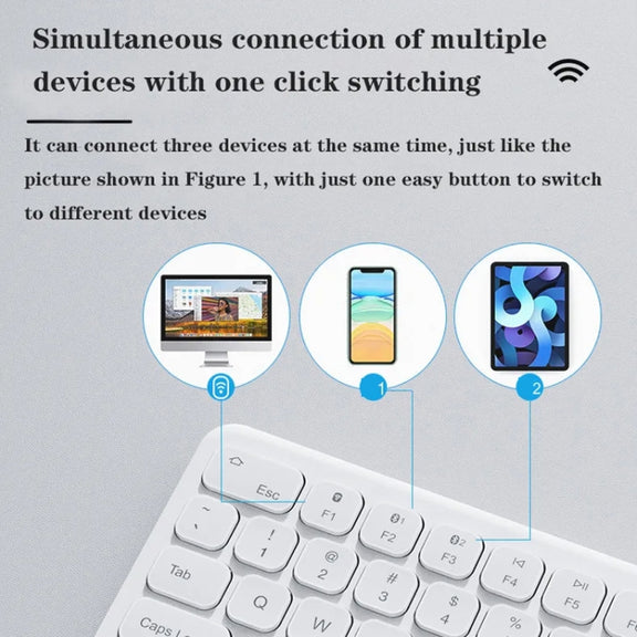 B087 2.4G Portable 78 Keys Dual Mode Wireless Bluetooth Keyboard And Mouse, Style: Keyboard Mouse Set Green