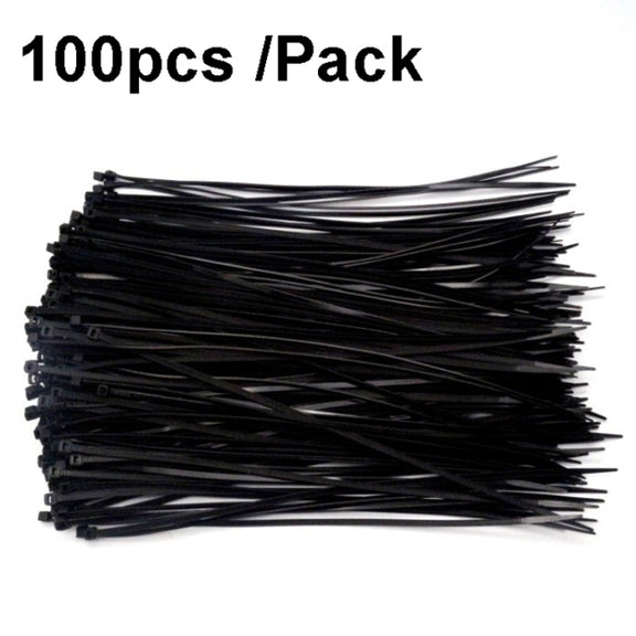 100pcs /Pack 8x300mm National Standard 7.6mm Wide Self-Locking Nylon Cable Ties Plastic Bundle Cable Ties(Black)