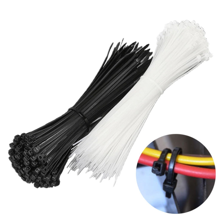 100pcs /Pack 8x600mm National Standard 7.6mm Wide Self-Locking Nylon Cable Ties Plastic Bundle Cable Ties(Black)