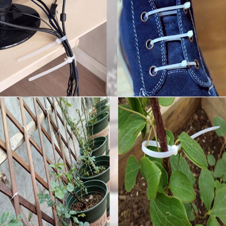 100pcs /Pack 8x500mm National Standard 7.6mm Wide Self-Locking Nylon Cable Ties Plastic Bundle Cable Ties(Black) - free shipping - PMC Jewellery - Order now!