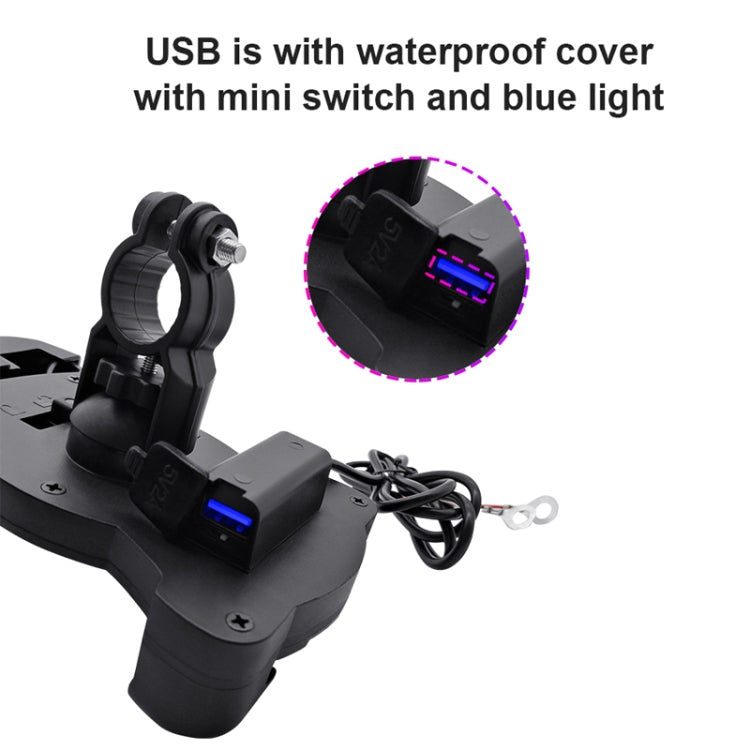 Motorcycle Sunshade Rainproof Mobile Phone Holder, Shape: Charging Handlebar Holder 5V-3.1A - free shipping - PMC TechLife - Order now!