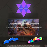 10pcs /Set Triangle Splicing Intelligent Sound Control Quantum Light Atmosphere Lighting With Remote Control, US Plug(WiFi Model)