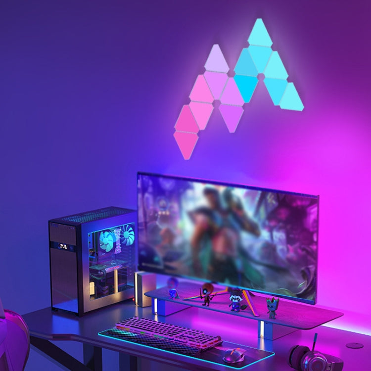 12pcs /Set Triangle Splicing Intelligent Sound Control Quantum Light Atmosphere Lighting With Remote Control, US Plug(WiFi Model) - Novelty Lighting by PMC TechLife | Online Shopping South Africa | PMC TechLife | Buy Now Pay Later Mobicred