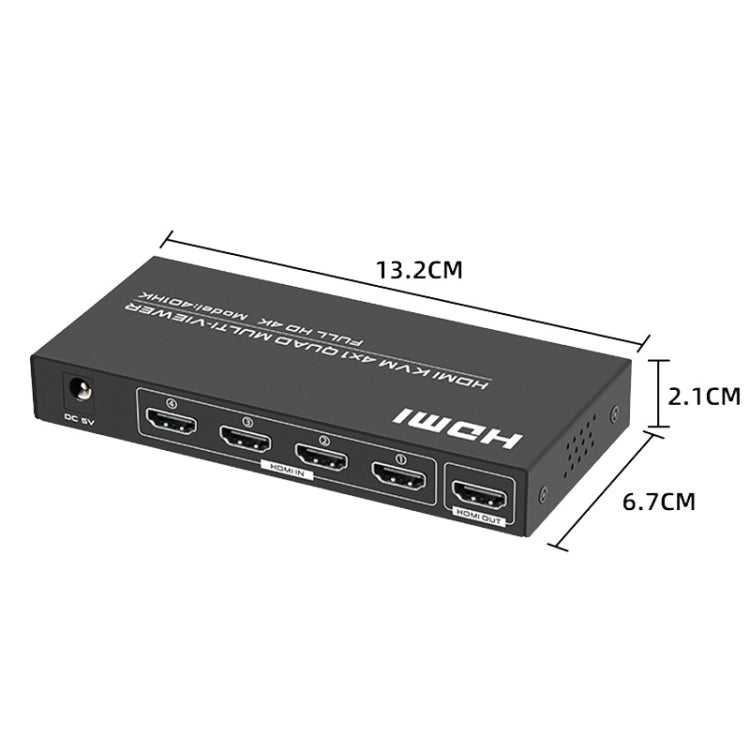 FJGEAR FJ-401HK 4 Ports HDMI KVM Video Splitter With IR Remote Controller - free shipping - PMC Jewellery - Order now!