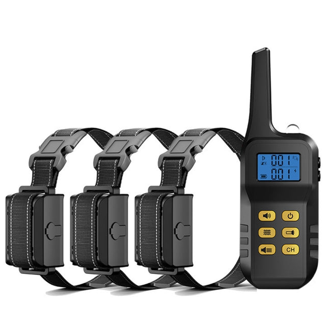 Dog Training Device Automatic Bark Stopper Dog Training Electronic Collar, Style: For-Three-Dog(Yellow)