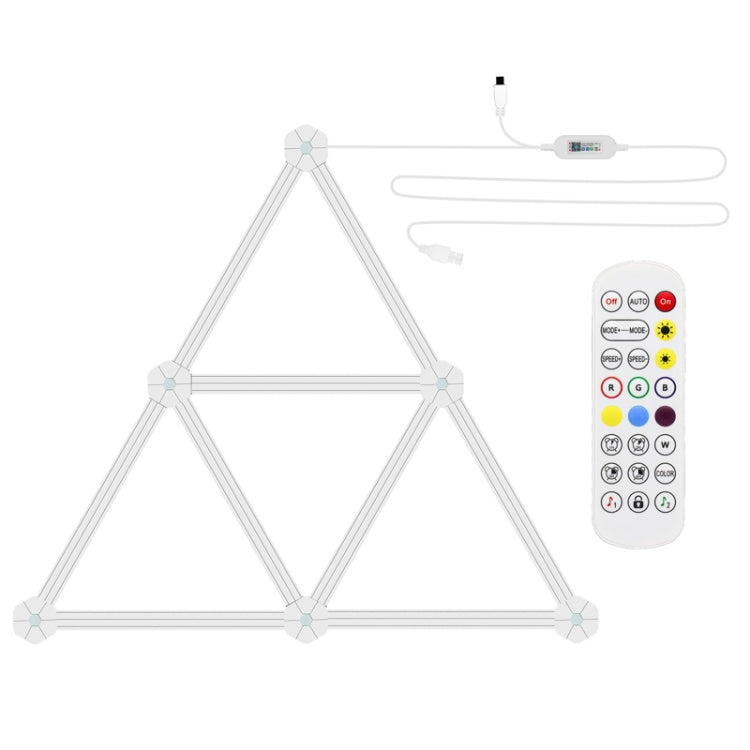 9pcs /Set LED WIFI Graffiti Bluetooth Smart Splicing Quantum Light DIY Atmosphere Lighting With Remote Control, US Plug(White) - Novelty Lighting by PMC TechLife | Online Shopping South Africa | PMC TechLife | Buy Now Pay Later Mobicred