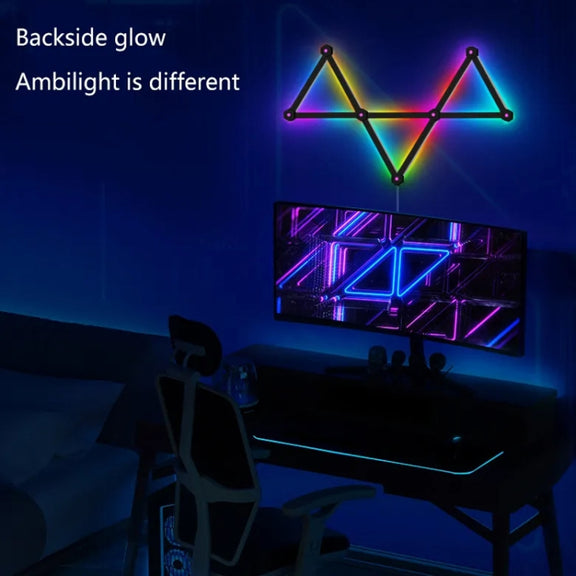 6 pcs /Set LED WIFI Graffiti Bluetooth Smart Splicing Quantum Light DIY Atmosphere Lighting With Remote Control, US Plug(White)