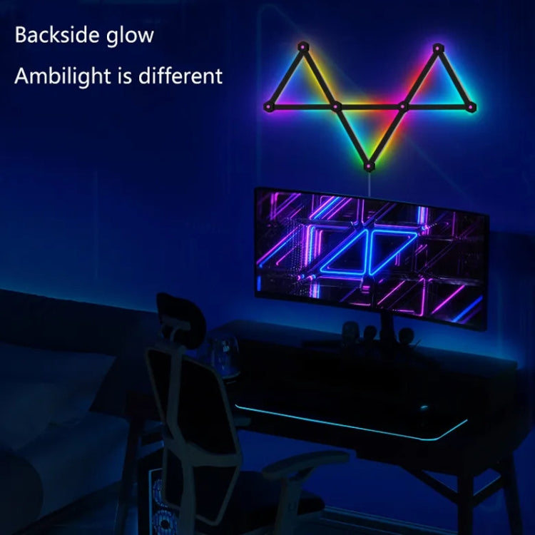 6 pcs /Set LED WIFI Graffiti Bluetooth Smart Splicing Quantum Light DIY Atmosphere Lighting With Remote Control, US Plug(White)